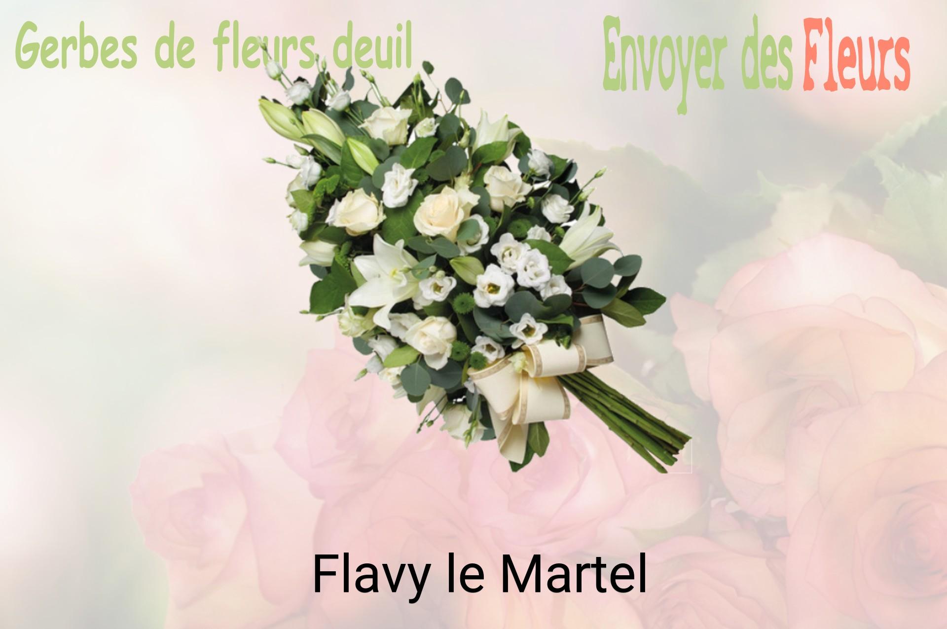Gerbe de fleurs de deuil livrée à Flavy-le-Martel